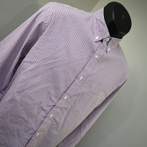 J.CREW Button Up Dress Shirt Plaid Long Sleeve Front Pocket Mens Size Large - Picture 3 of 10